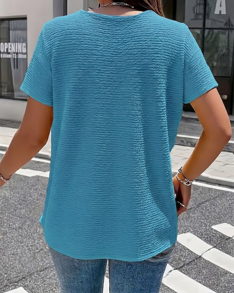 T-Shirt Col Peter Pan Trois Boutons