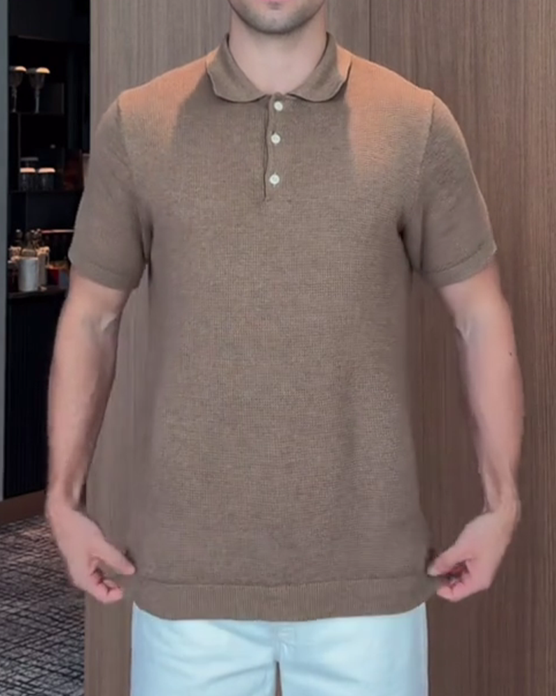 T-Shirt Homme Coupe Ample, Col Polo Décontracté