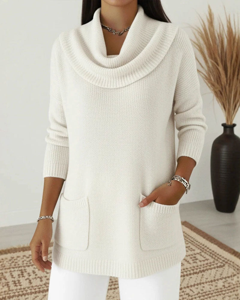 Pull Col Écharpe Manches Longues