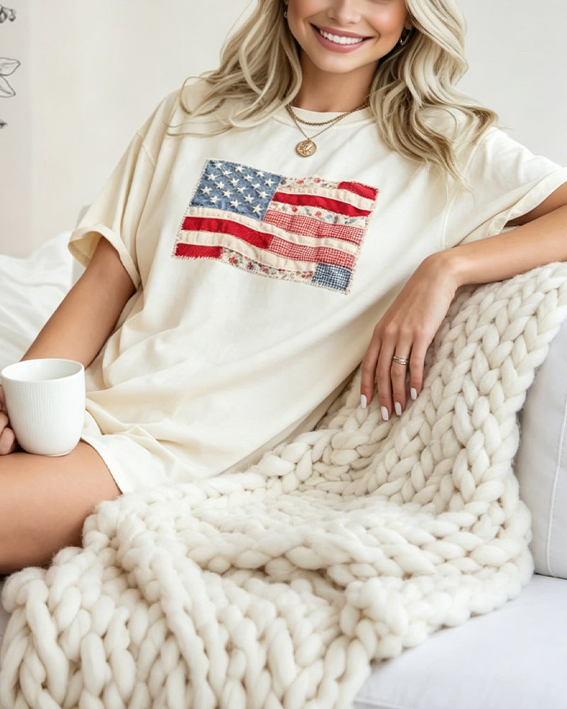 T-Shirt Quatre Juillet Drapeau Américain