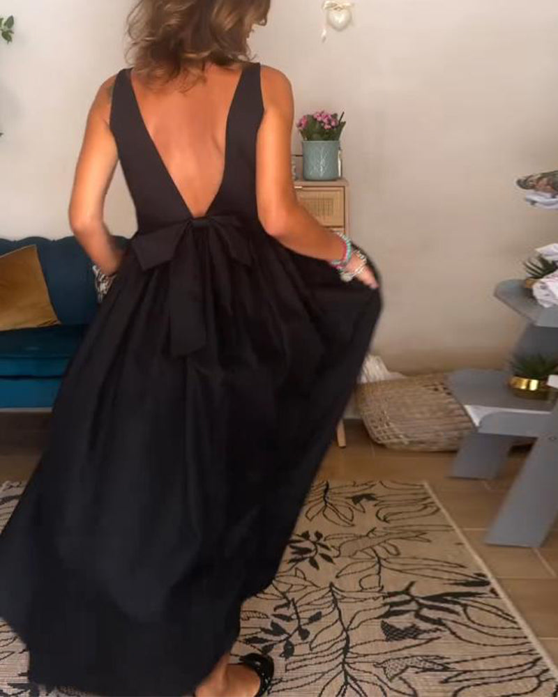 Robe Sans Dos Avec Nœud Papillon