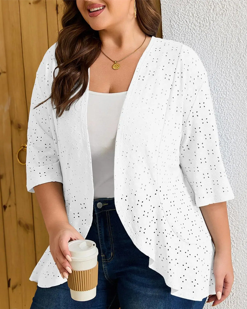 Manteau Devant Ouvert Découpé Court