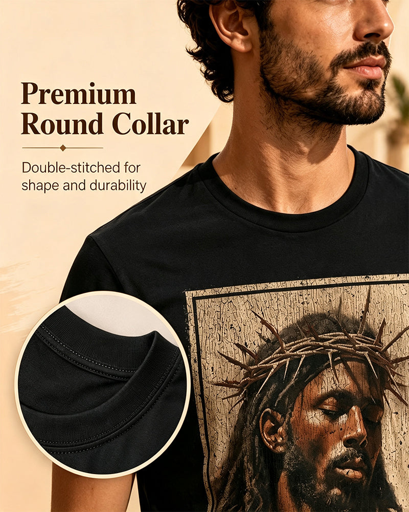 T-Shirt Homme Vintage Noir Imprimé