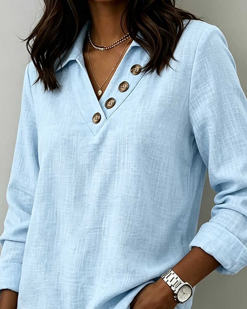 Blouse Uni Manches Longues