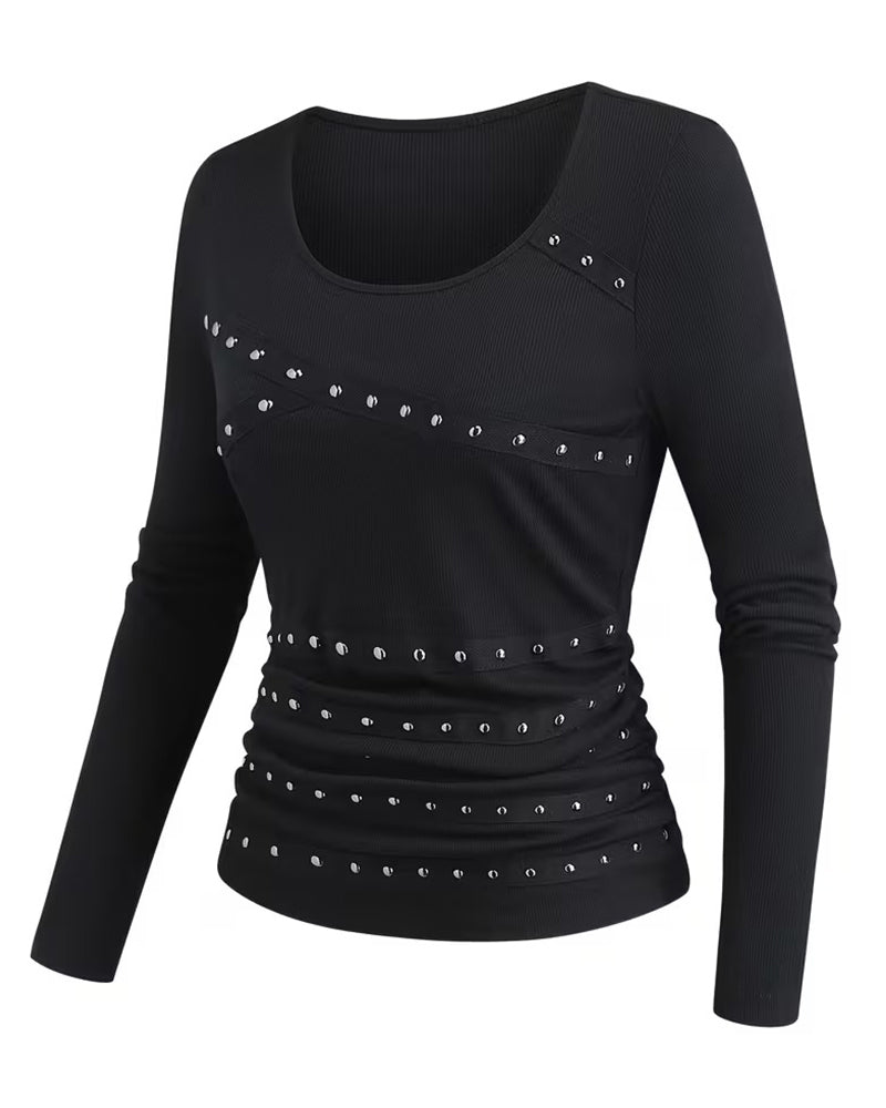 Blouse Élégante Col En U Ajustée