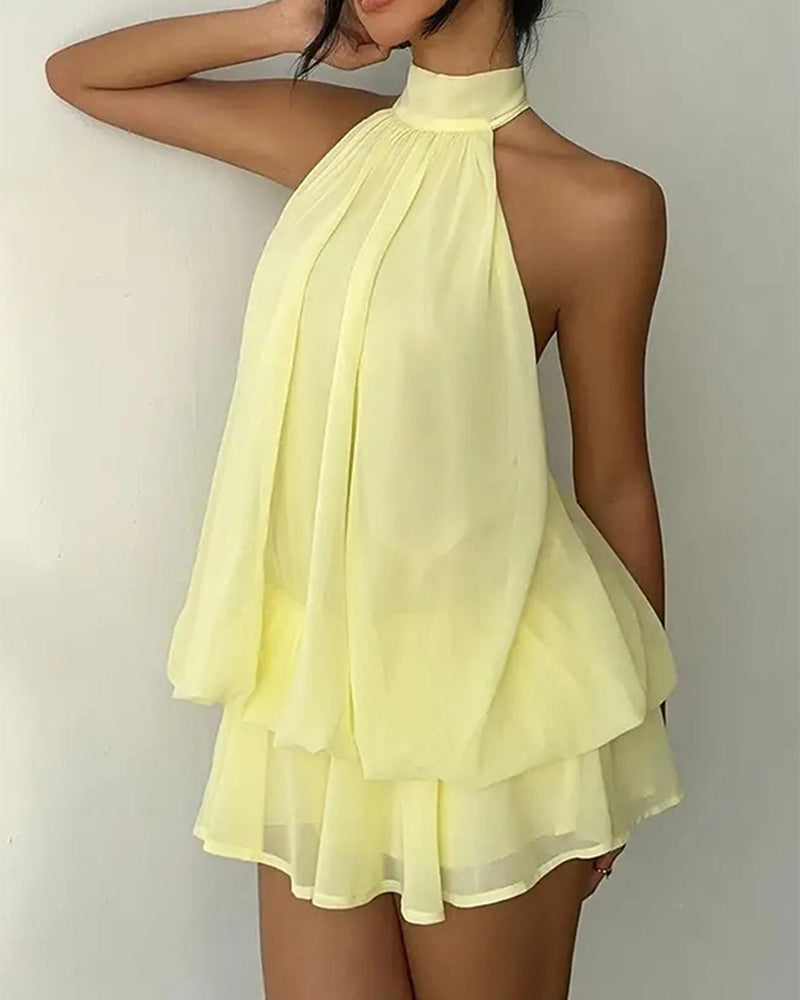 Robe Halier Chiffon Mini