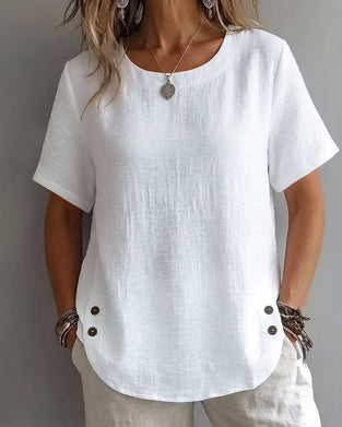 T-Shirt Col Rond Uni Simple 100% Coton