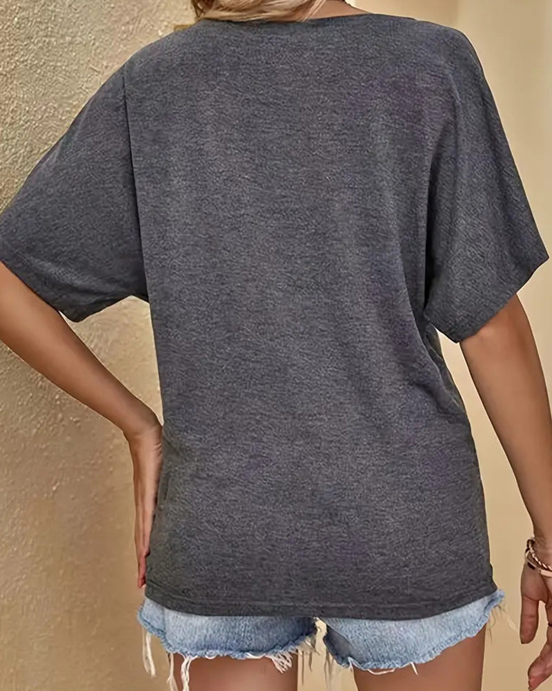 T-Shirt Uni Loose Manche Chauve-Souris