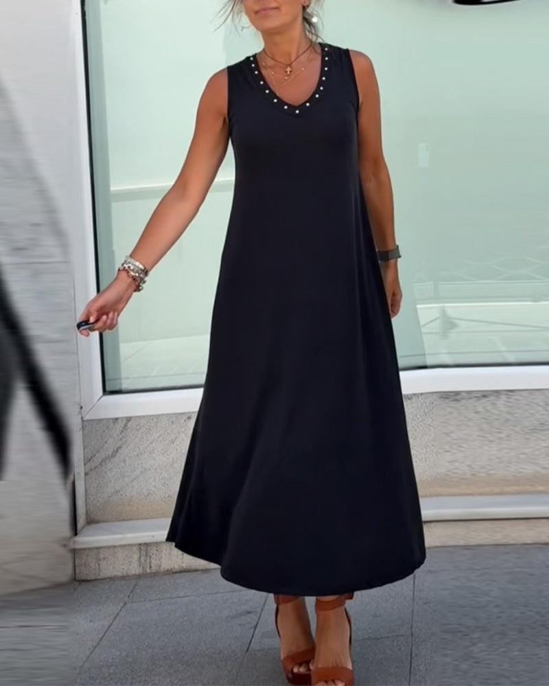 Robe Uni Sans Manches