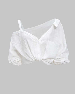 Blouse Bretelle Une Épaule Torsadé