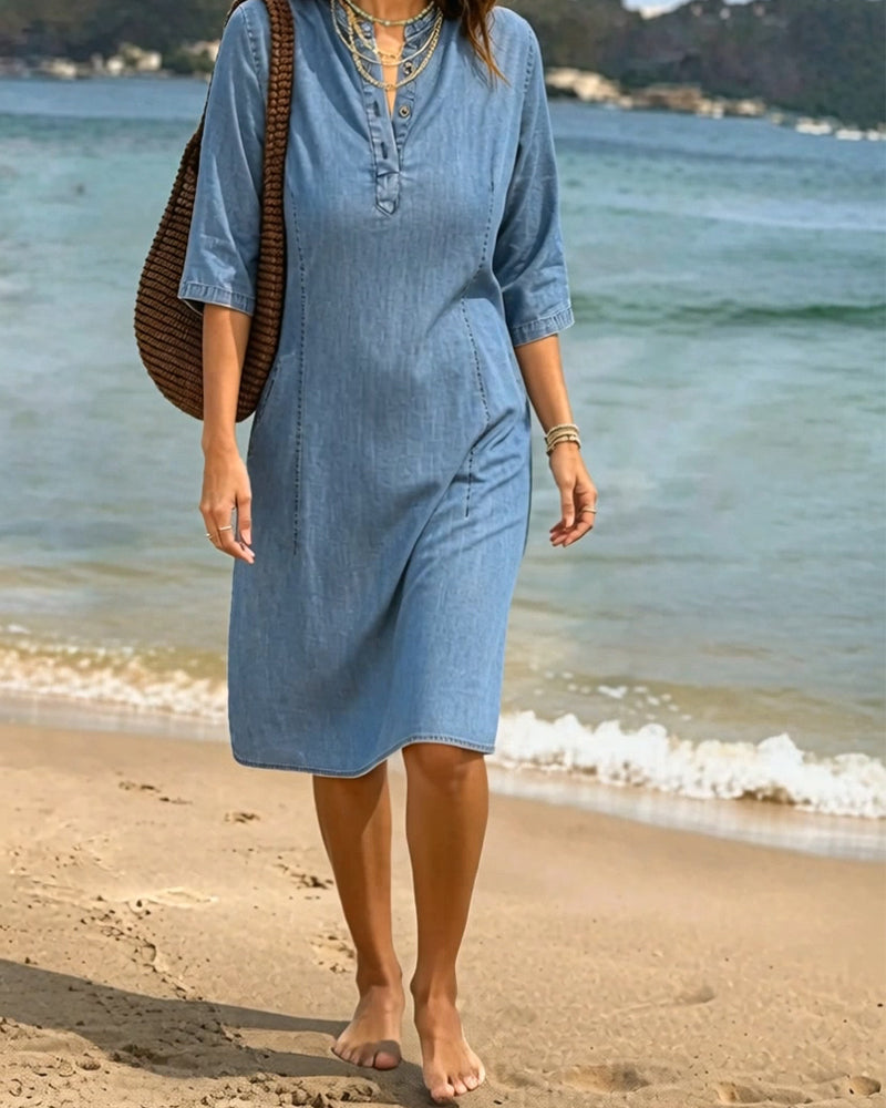 Robe Lâche Droite Denim