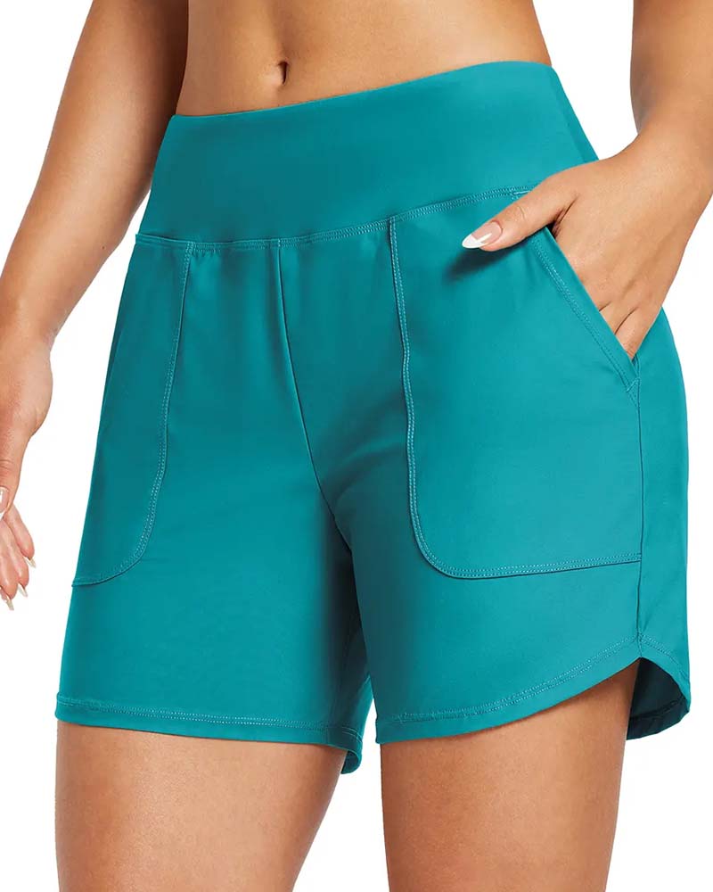 Short Taille Haute Fente Sportif Décontracté