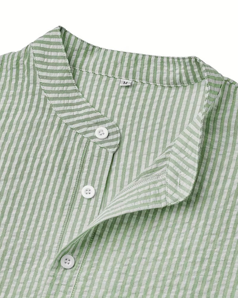 Chemise Col Dressé Rayé Homme