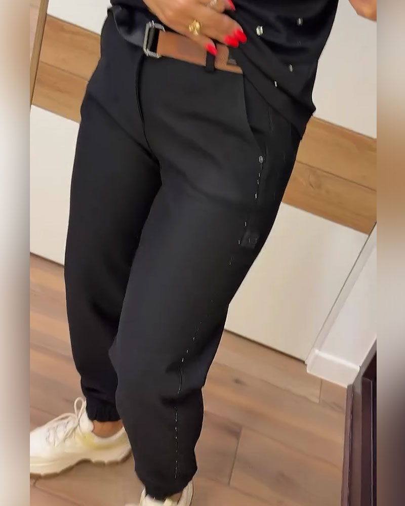 Pantalon Fuselé Poche Court