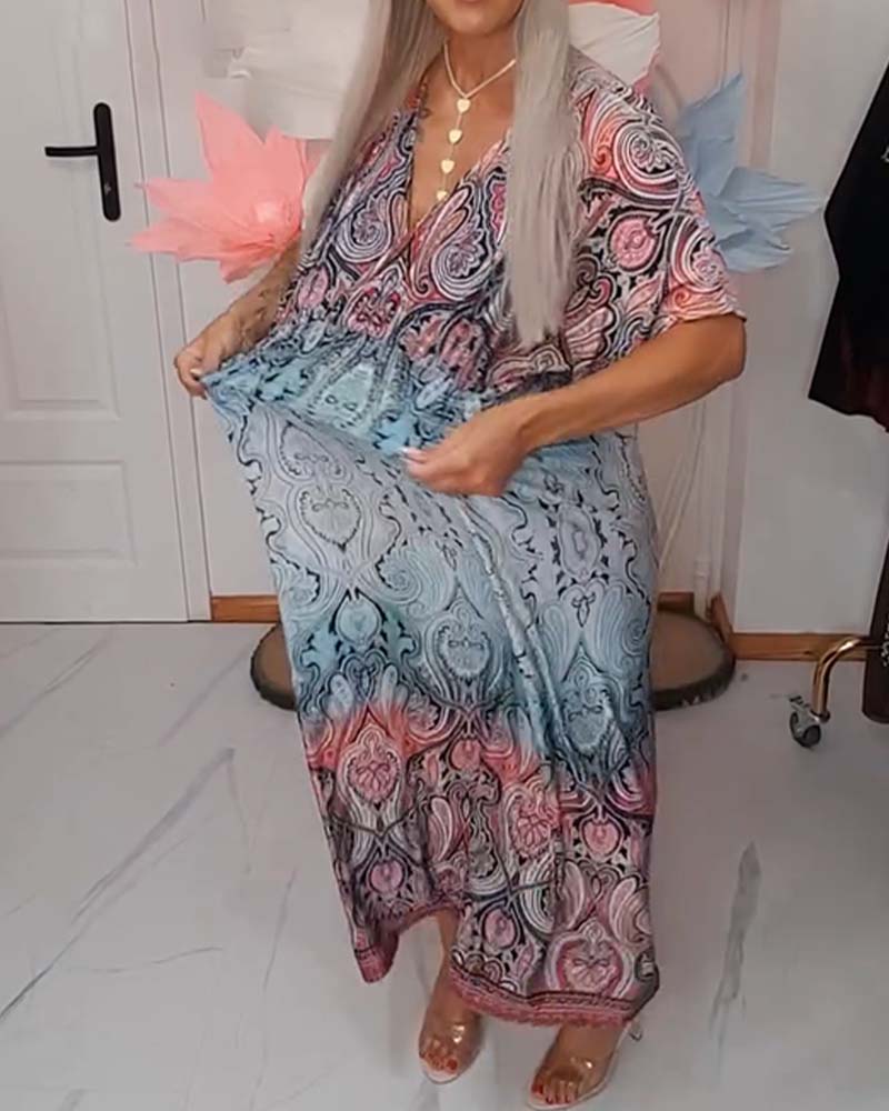 Robe Col V Taille Drapé Vacances