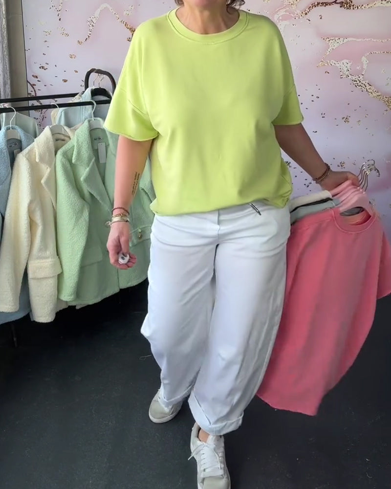 Pantalon Revers Décontractée Stretch Jambe Droite