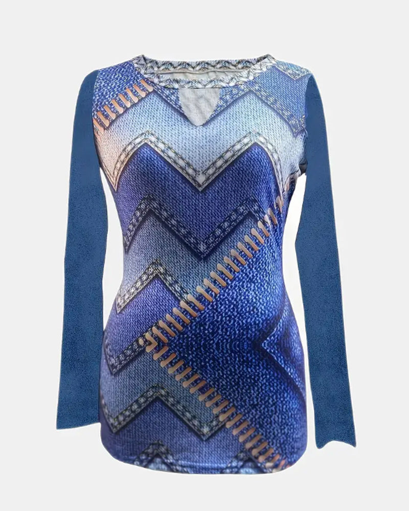 Blouses ondulées femme col rond