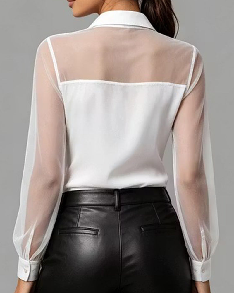 Chemise Bouton Décontractée Unie