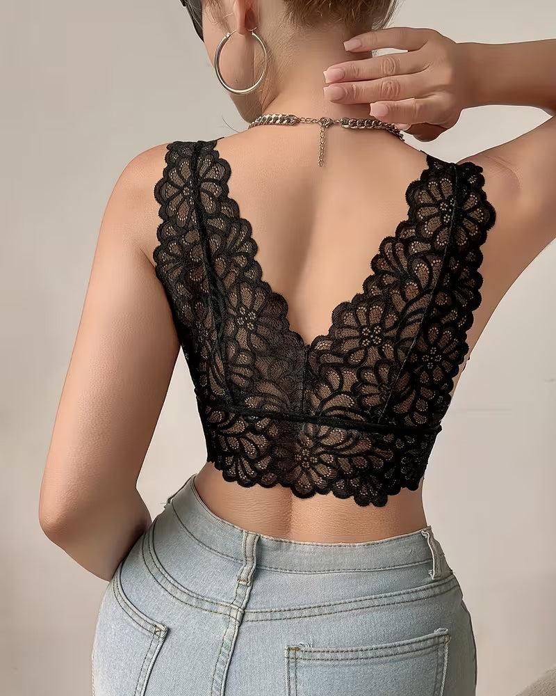 Sous-Vêtement Uni Dentelle Évidé