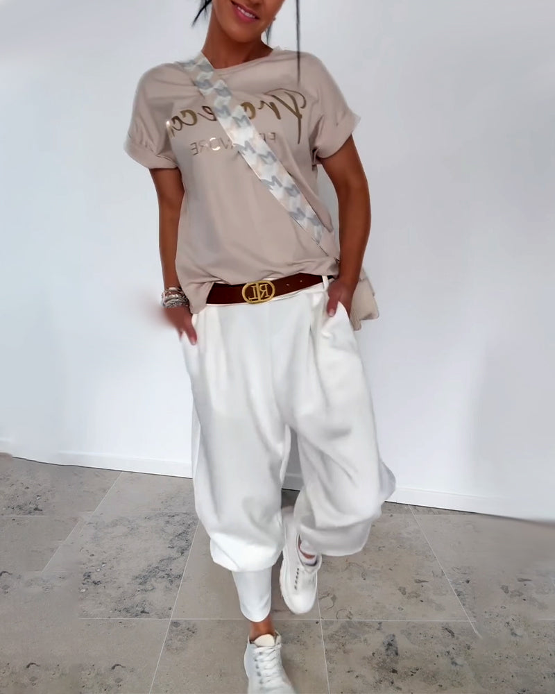 Pantalon Mode Couleur Unie Court