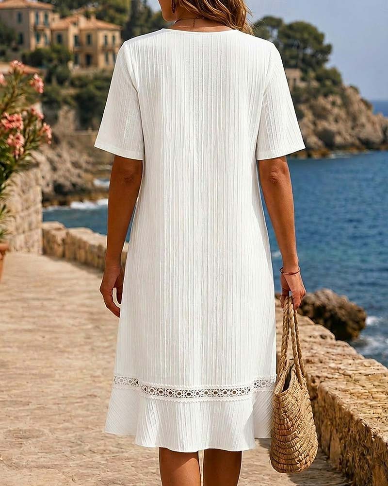 Robe Dentelle Patchwork Texturée
