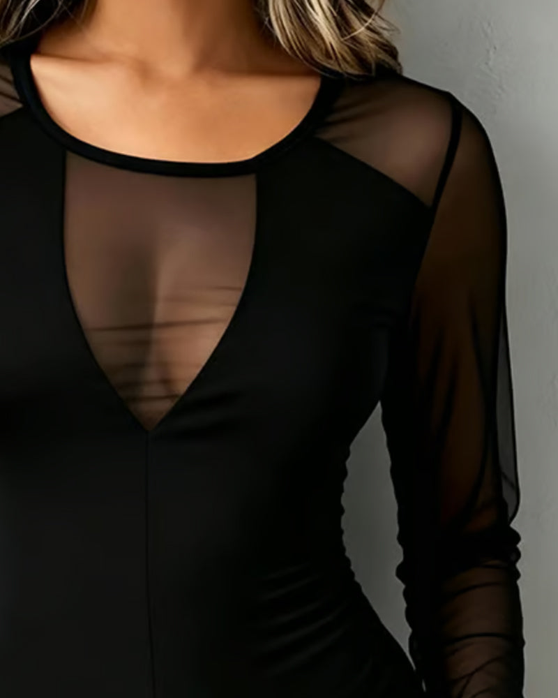 Blouse Col V Tendance Manche Longue