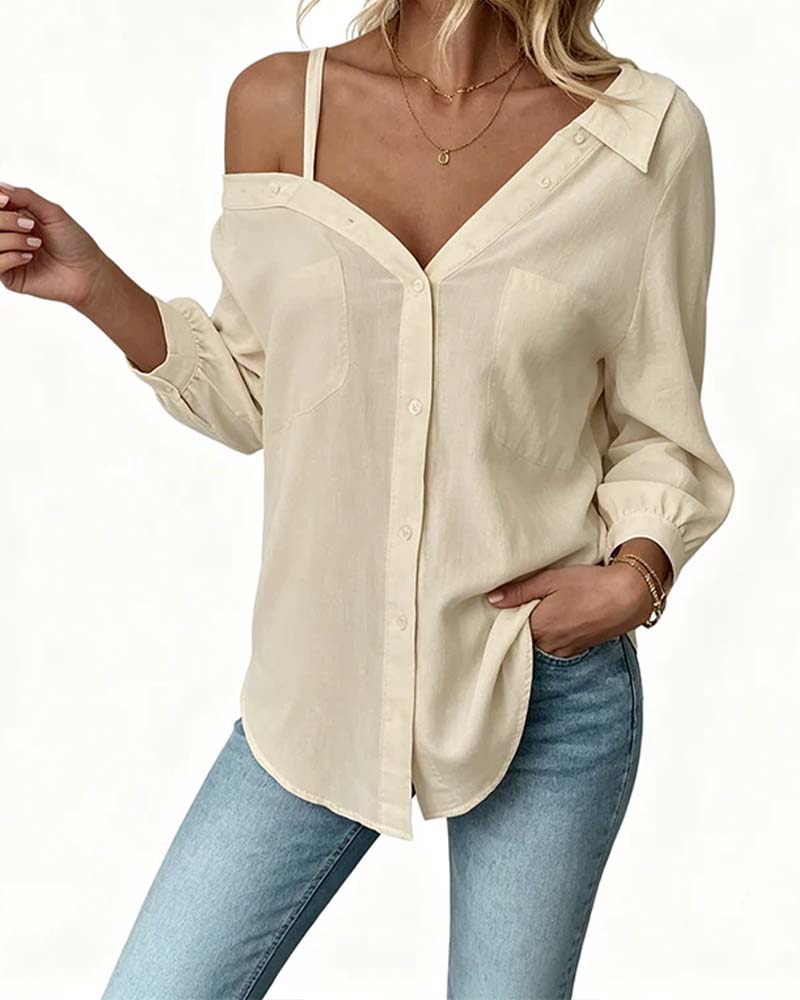 Chemise Une Épaule Texturée Cami