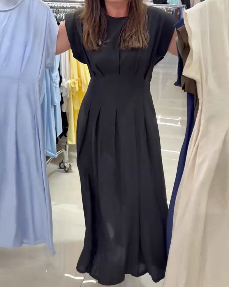 Robe Froncée Manche Volantée Taille