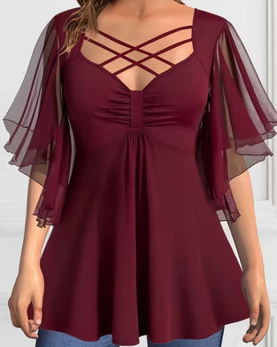 Blouse Unie Col V