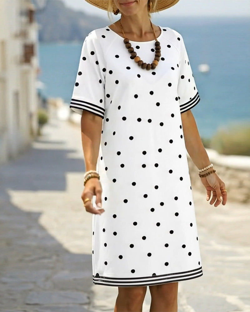 Robe À Pois Rayée Shift