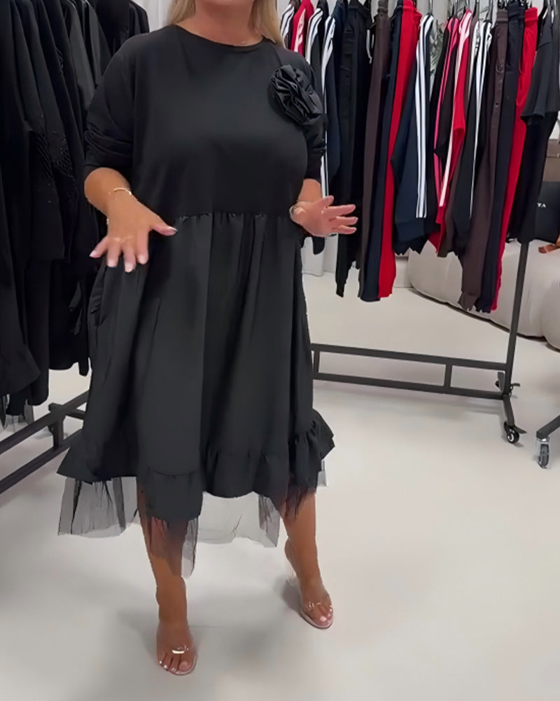 Robe Patchwork Unie Décontractée