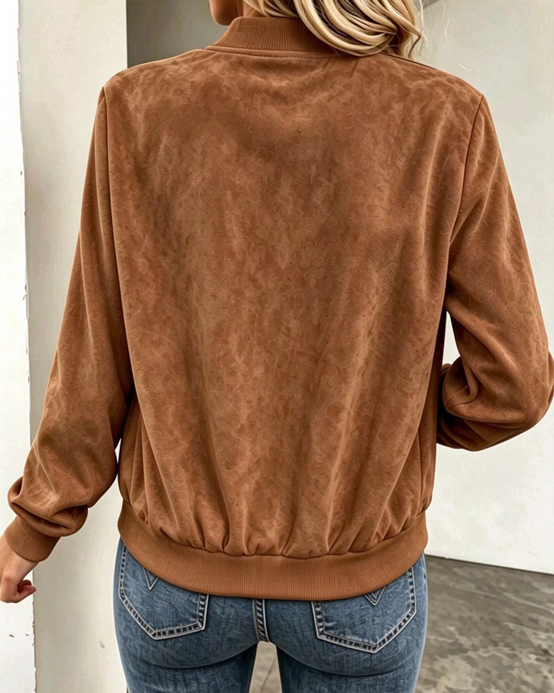 Manteau Uni À Manches Longues