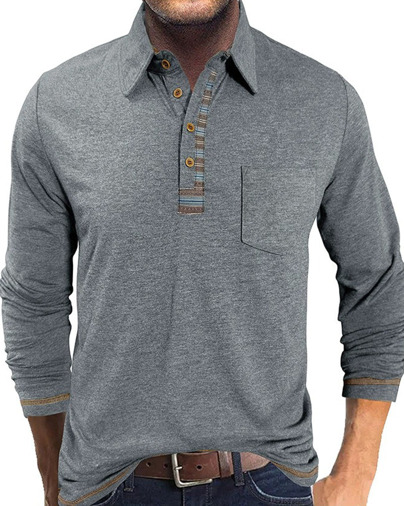 Blouse Homme Bouton Revers Polo