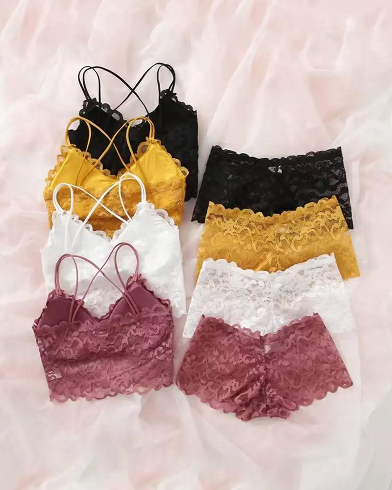 Ensemble Lingerie Dentelle Découpe Dos