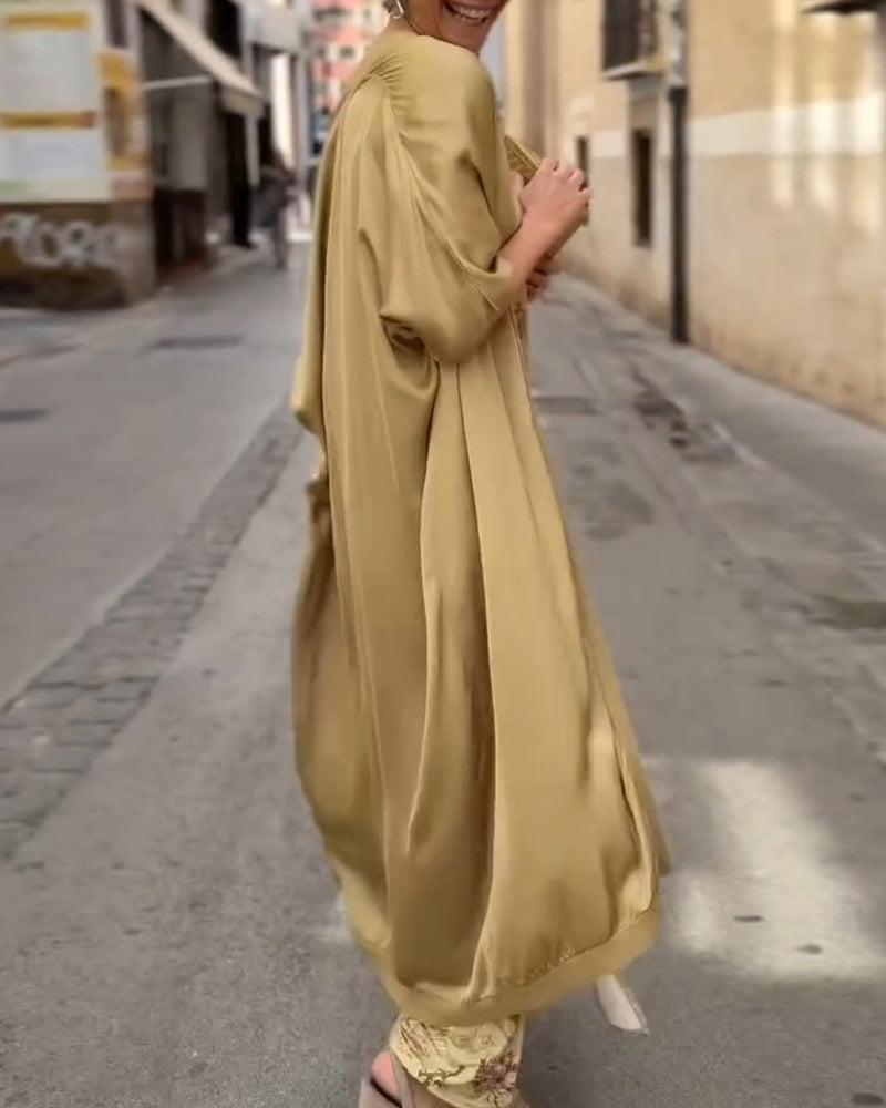 Ensemble Sans Manches Robe Maxi + Cardigan Assorti