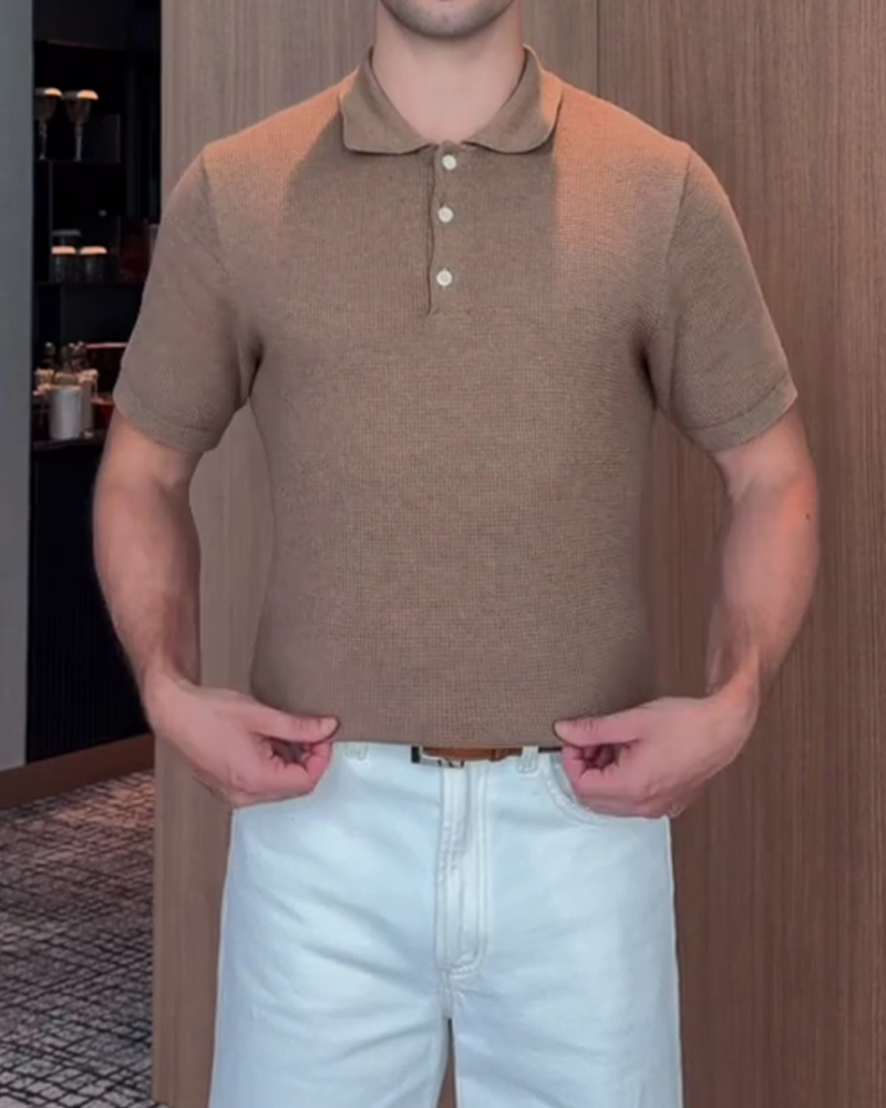 T-Shirt Homme Coupe Ample, Col Polo Décontracté
