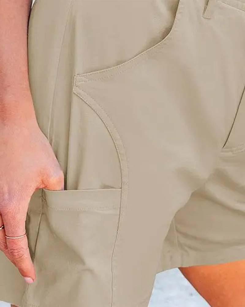 Short Avec Poche Bouton Unie