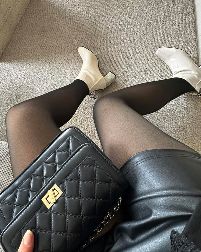 Pantalon Noir Moulant Jambe Nue