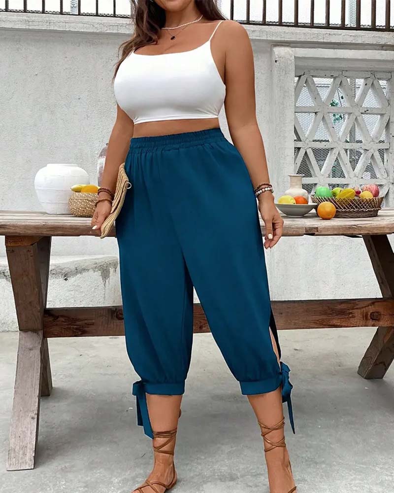 Pantalon Fente Attacher Sept-Dixièmes Lanterne