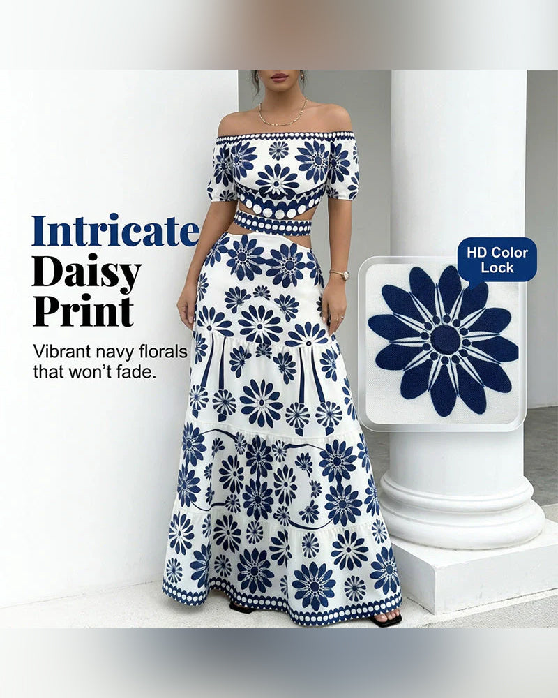 Robe Off-Shoulder Florale Découpée
