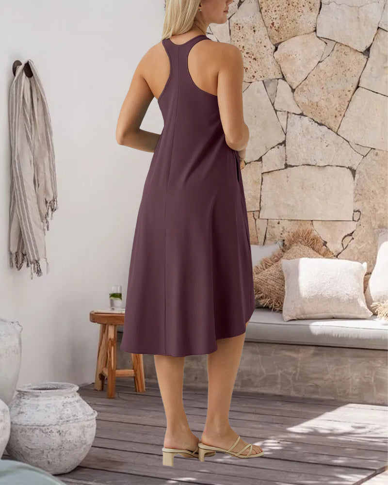 Robe Soutien-Gorge Intégré Irrégulier Gilet Sans Manches
