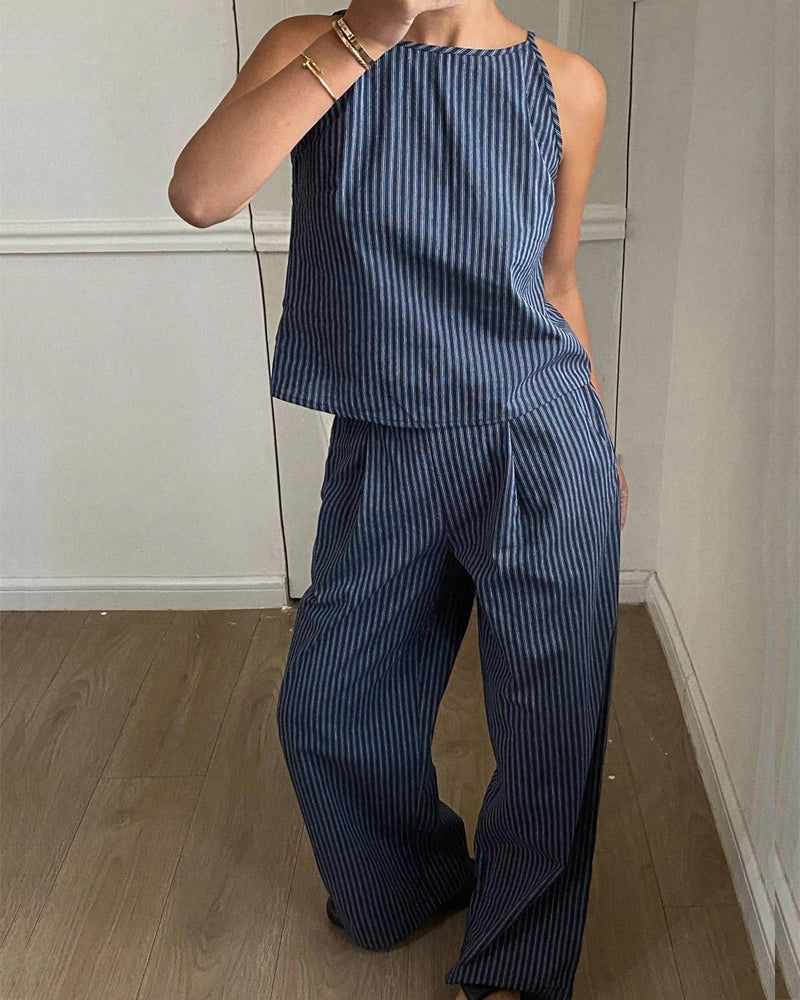 Ensemble Camisole Rayonnant Large Jambe Pantalon