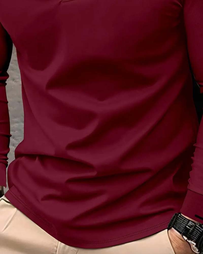 T-Shirt Col En V Côtelé Unie Homme