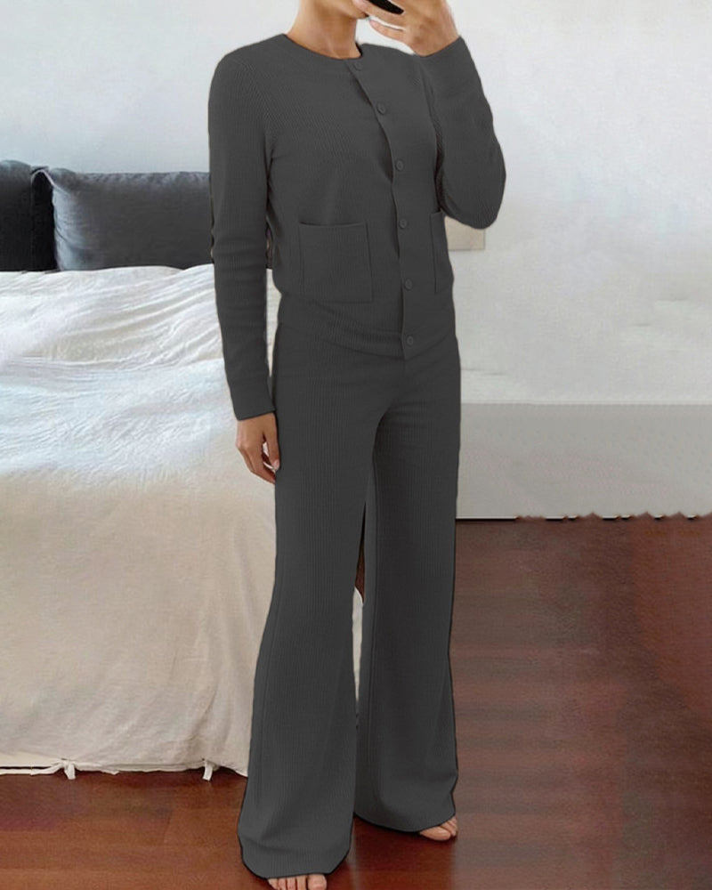 Ensemble Décontracté Uni Deux Pièces