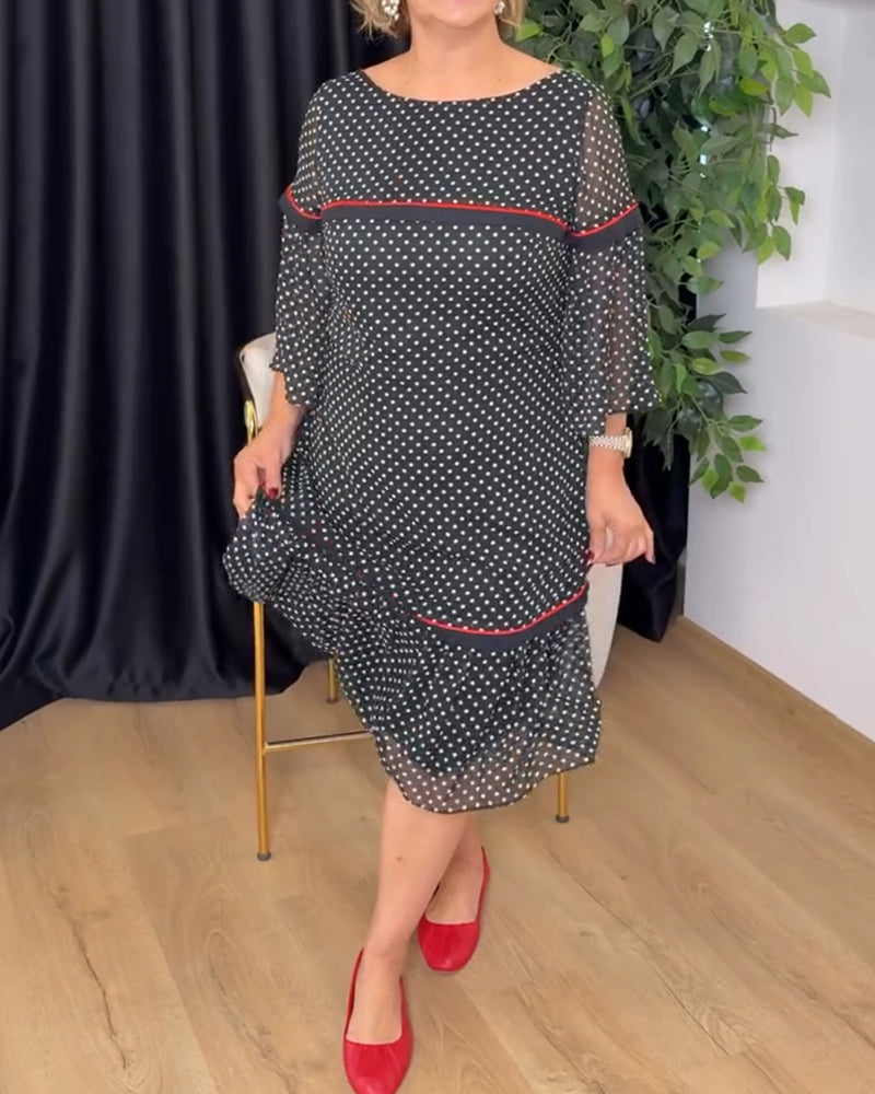 Robe Pois Col Rond Volant