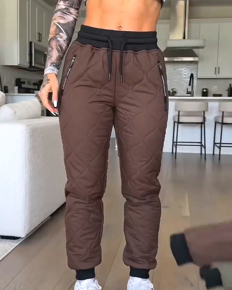 Pantalon Matelassé Ourlé Coton