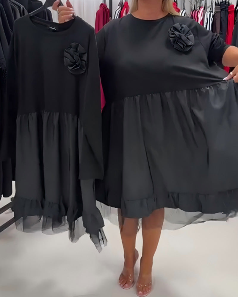 Robe Patchwork Unie Décontractée