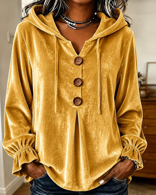 Hoodie Unie Bouton Décontracté