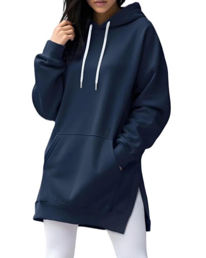 Hoodie Unie Coupe Ample Cordon De Serrage