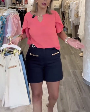 Short Orné De Chaîne Décontracté